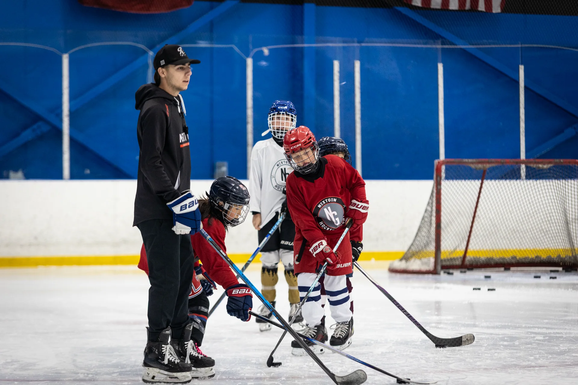 NextGen Hockey School players training with Coach Joe DeMarco